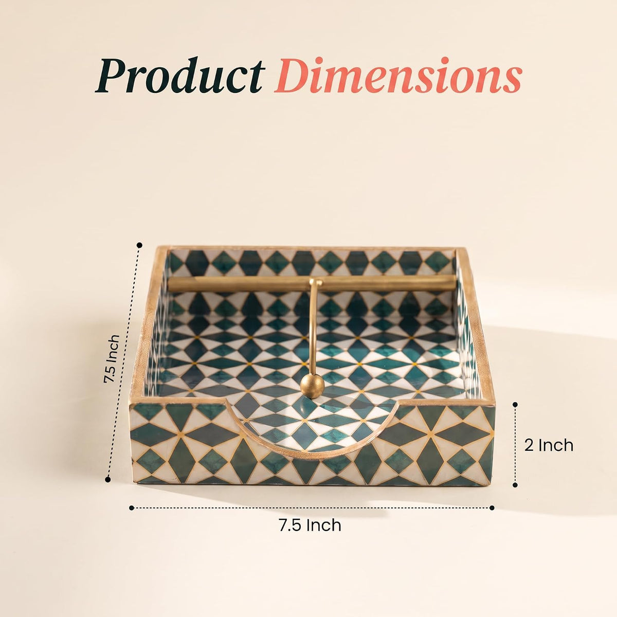HOKIPO Napkin Holder for Dining Table, Engineered Wood, Moroccan Prism - image 4