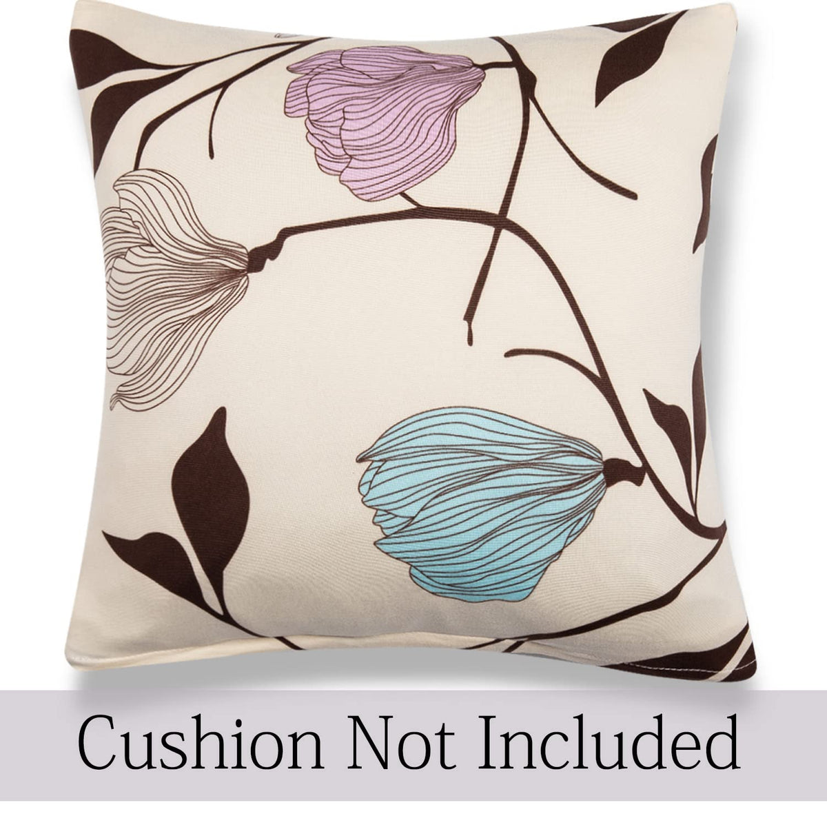 Fancy Beige Brown Leaves Floral Print zippered cushion cover online