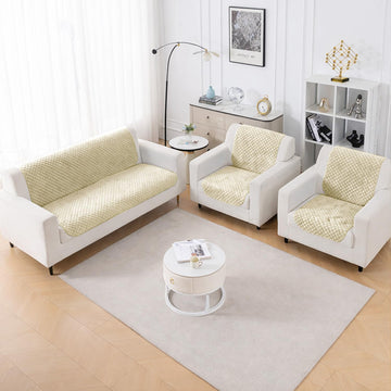 Quilt Classic 5-Seater Sofa Cover (3+1+1), Beige