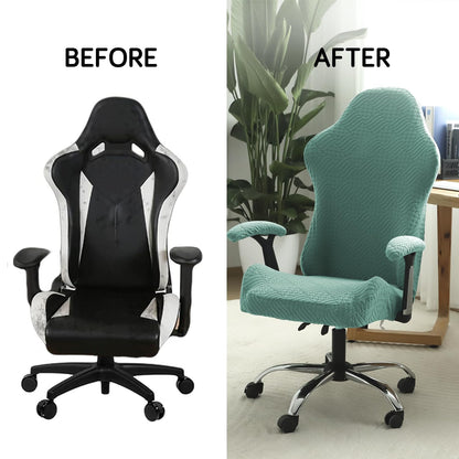 HOKIPO Elastic Jacquard Chair Slipcover for Gaming Chair, Green