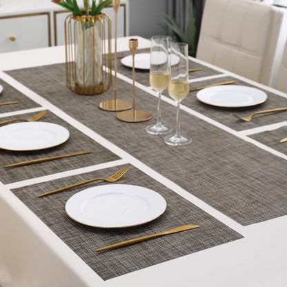 PVC Dining Table Mats, Ash Grey
