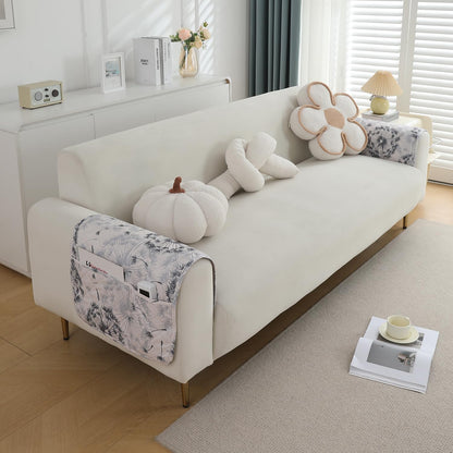 Quilted, Waterproof and Anti-Slip Sofa Cover Mat, Dandelion Anchor Grey