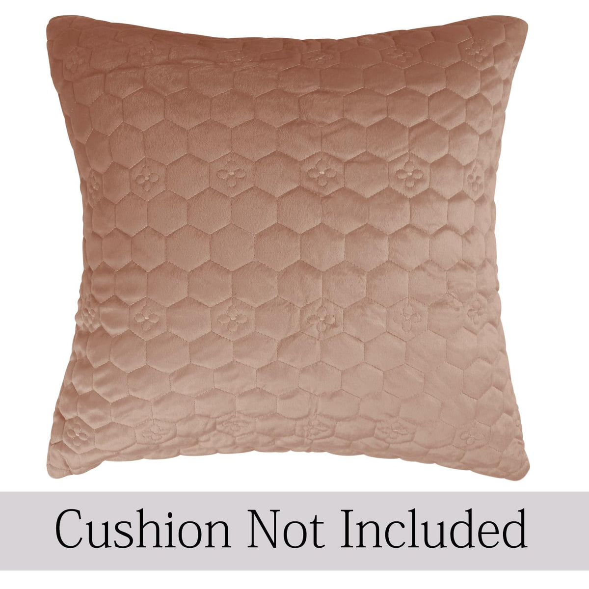 Buy Light Brown Colour Premium Zippered Hexagonal Texture Velvet Cushion Covers | Square Pillows