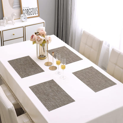 PVC Dining Table Mats, Ash Grey