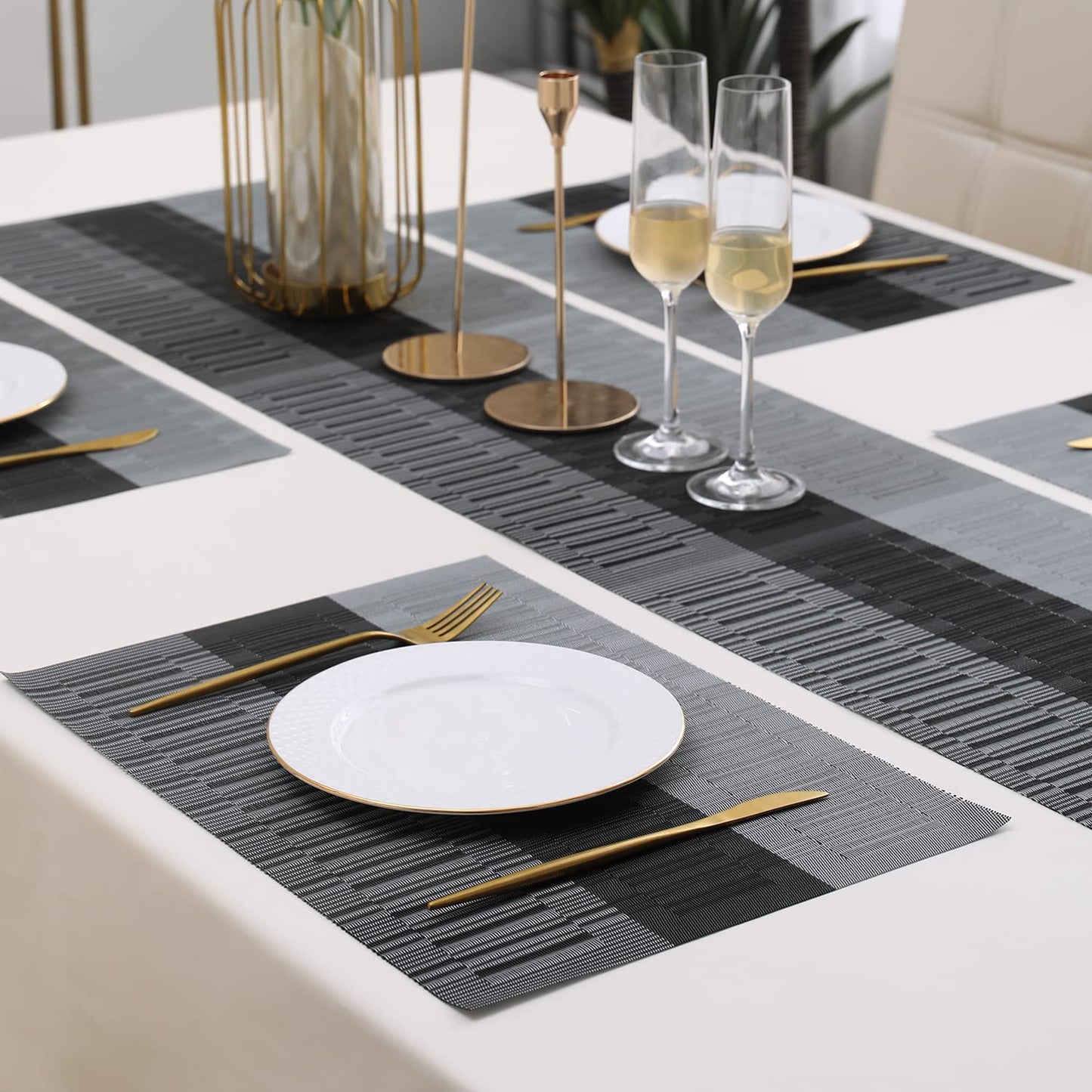 PVC Dining Table Mats, Grey
