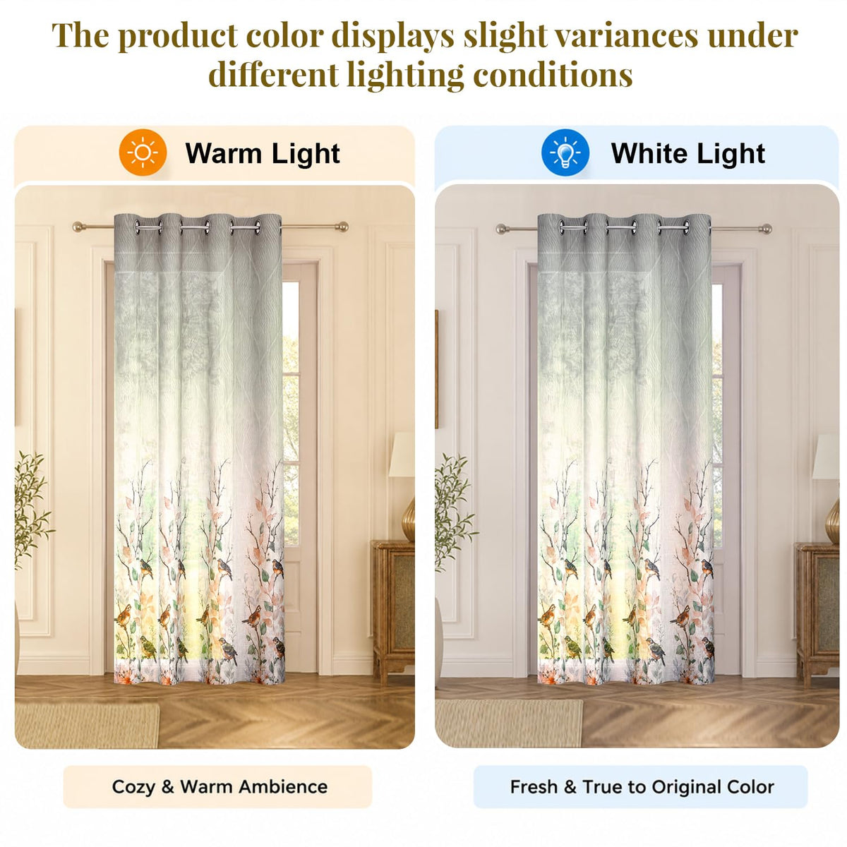 HOKIPO Petal Breeze Sheer Curtains, 7 Feet Long - Ivory Grace - image 5