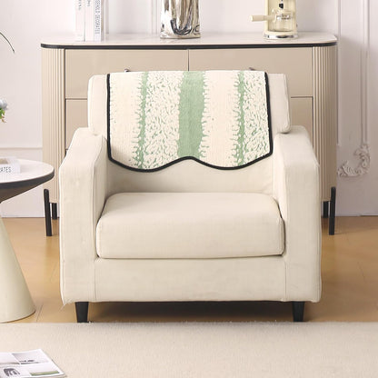 Luxury Wavy Anti Slip Plush Sofa Cover Mat, Pistachio Green