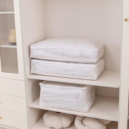 Foldable Clothes Organiser for Wardrobe and Closet Storage Bag - White