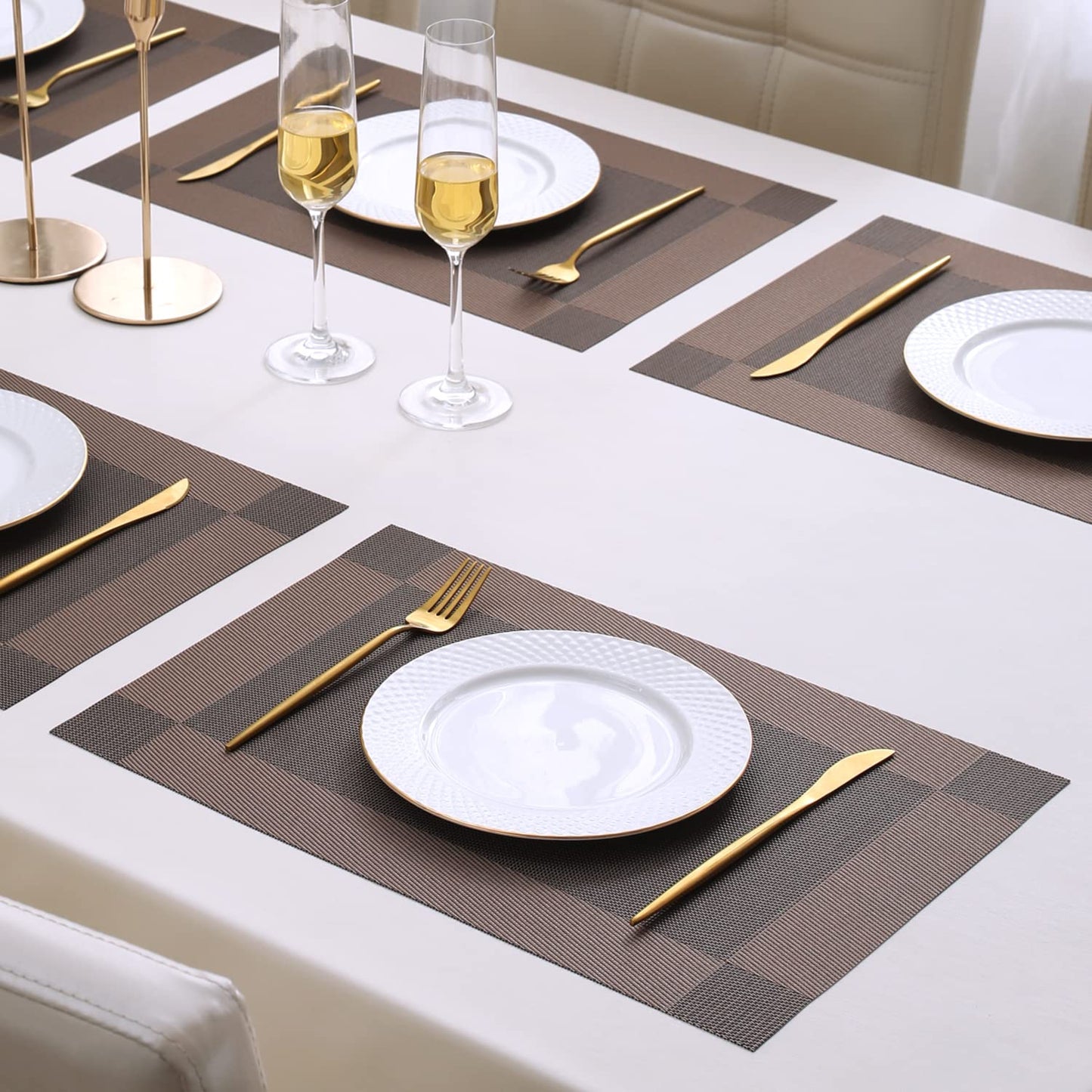 PVC Dining Table Mats, Dark Brown