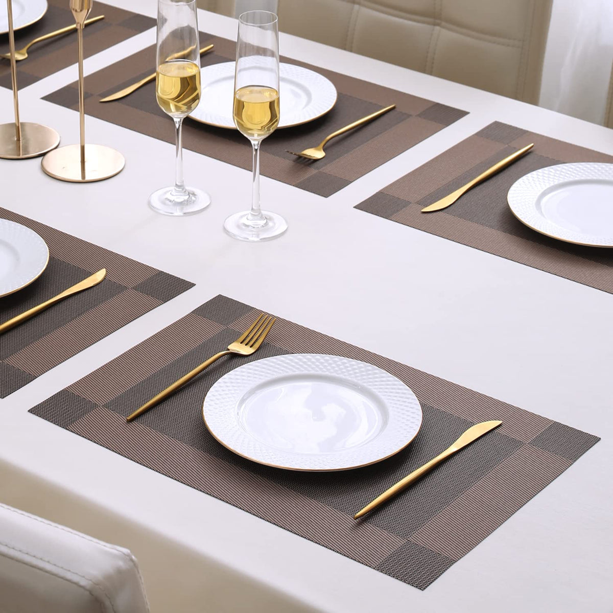 PVC Dining Table Mats, Dark Brown