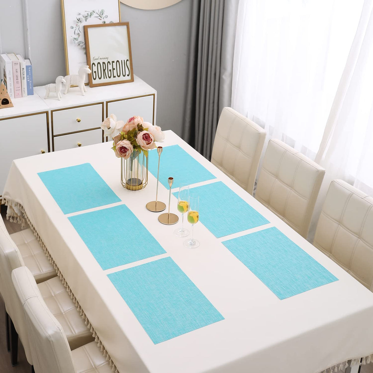 PVC Dining Table Mats,Turquoise