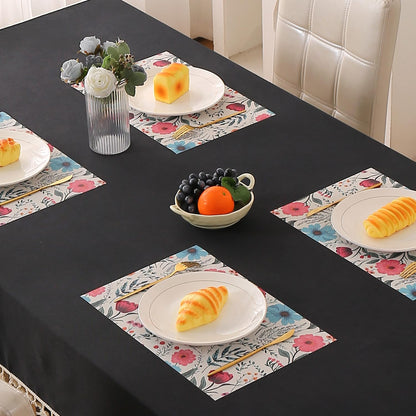 Artistic Flora PVC Washable Mats for Dining Table - Cosmos