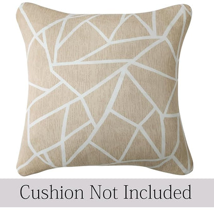 Waterproof & Quick-Dry Quilted Sofa Cover with Pockets on Armrest, Beige Abstract Geometry