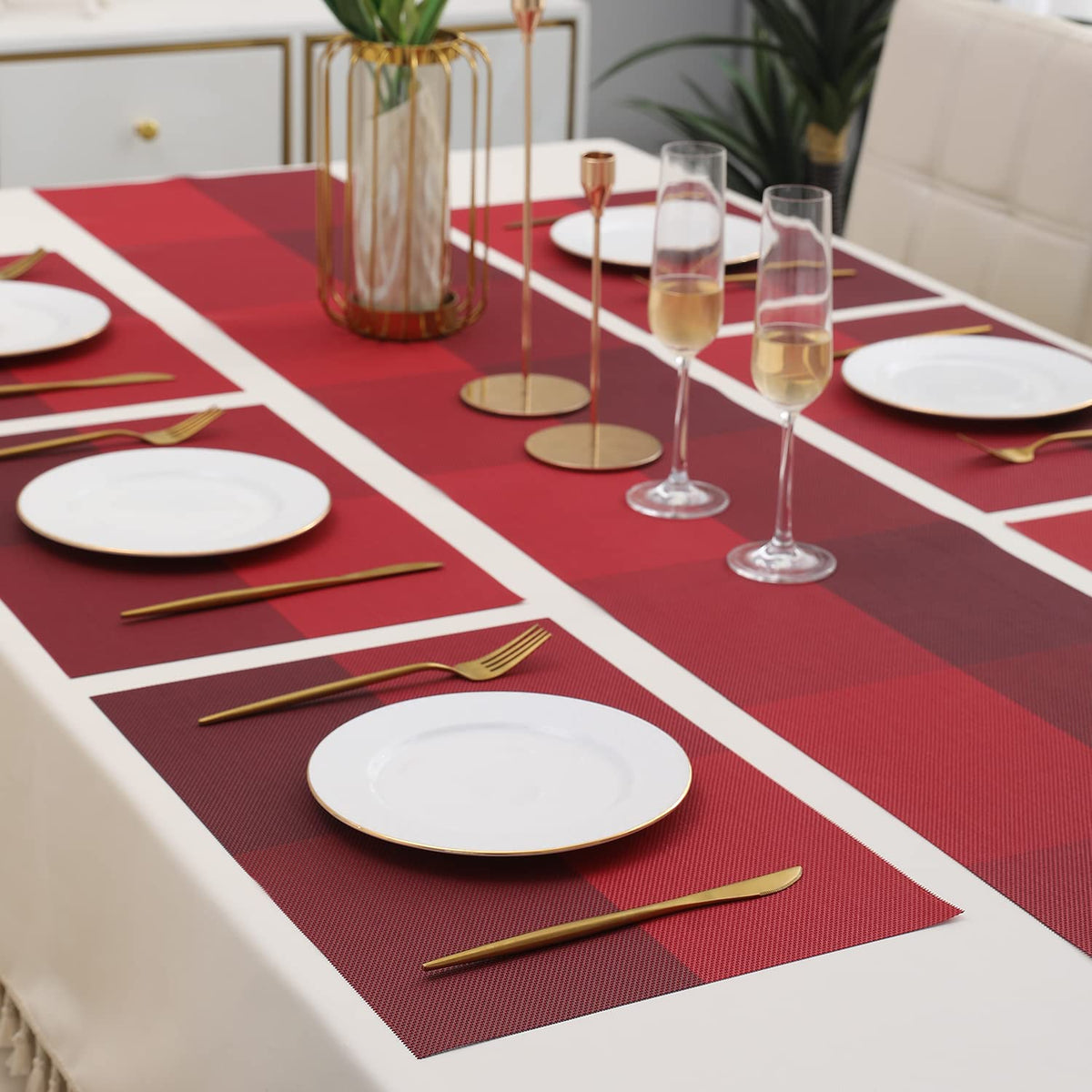 PVC Dining Table Mats, Red