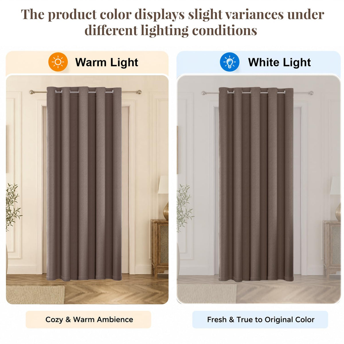 HOKIPO Atmosphere Dimout Curtains, 7 Feet Long - Mocha Brown - image 6