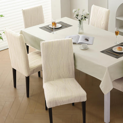 Nestiva Series Stretchable Knitting Jacquard Chair Cover - Skimmed Cream