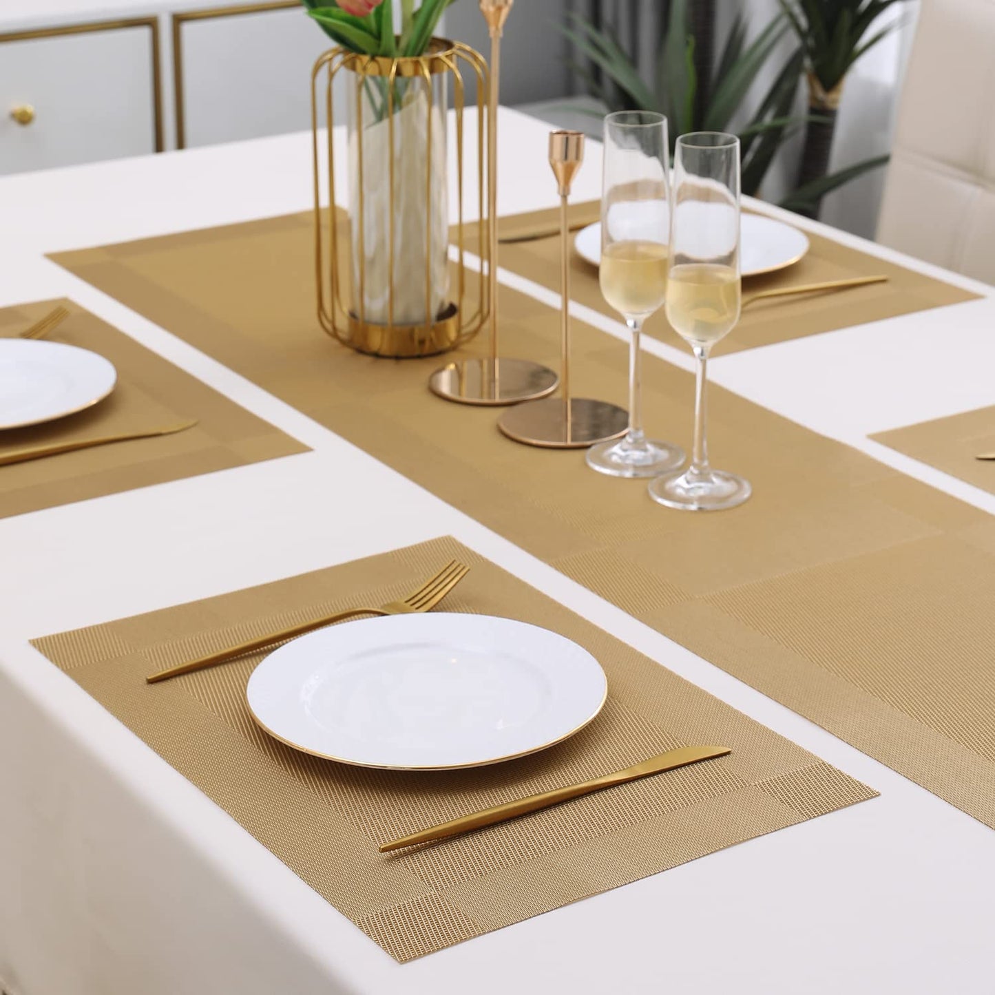 PVC Dining Table Mats, Gold