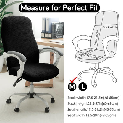 170GSM Stretchable Jacquard Office Chair Cover, Black