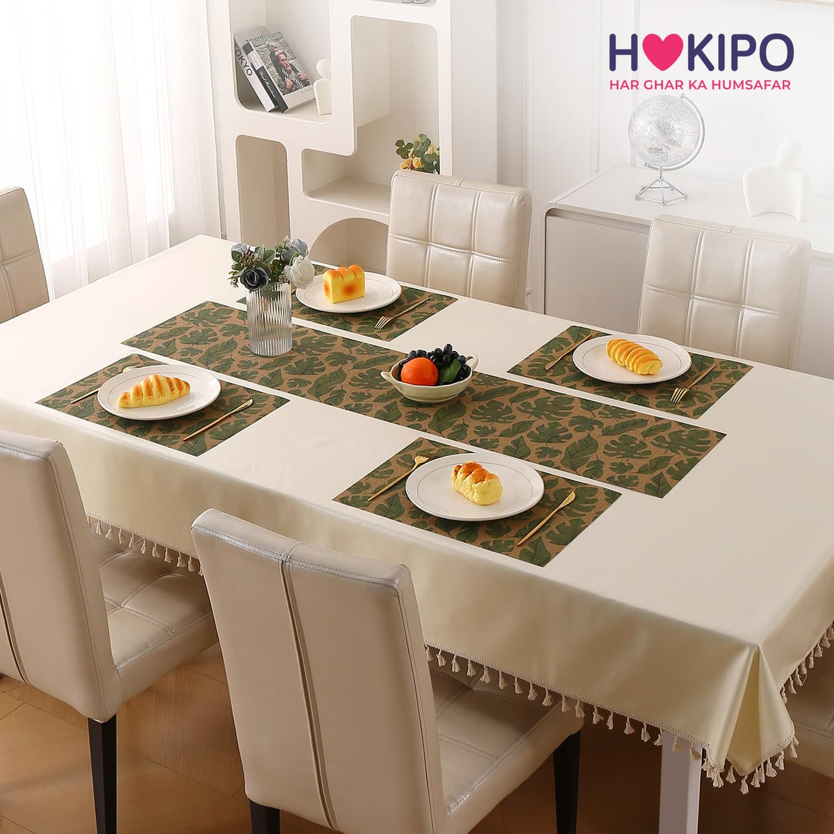 Botanical Tropic PVC Mats for Dining Table - Cana Lily Leaves