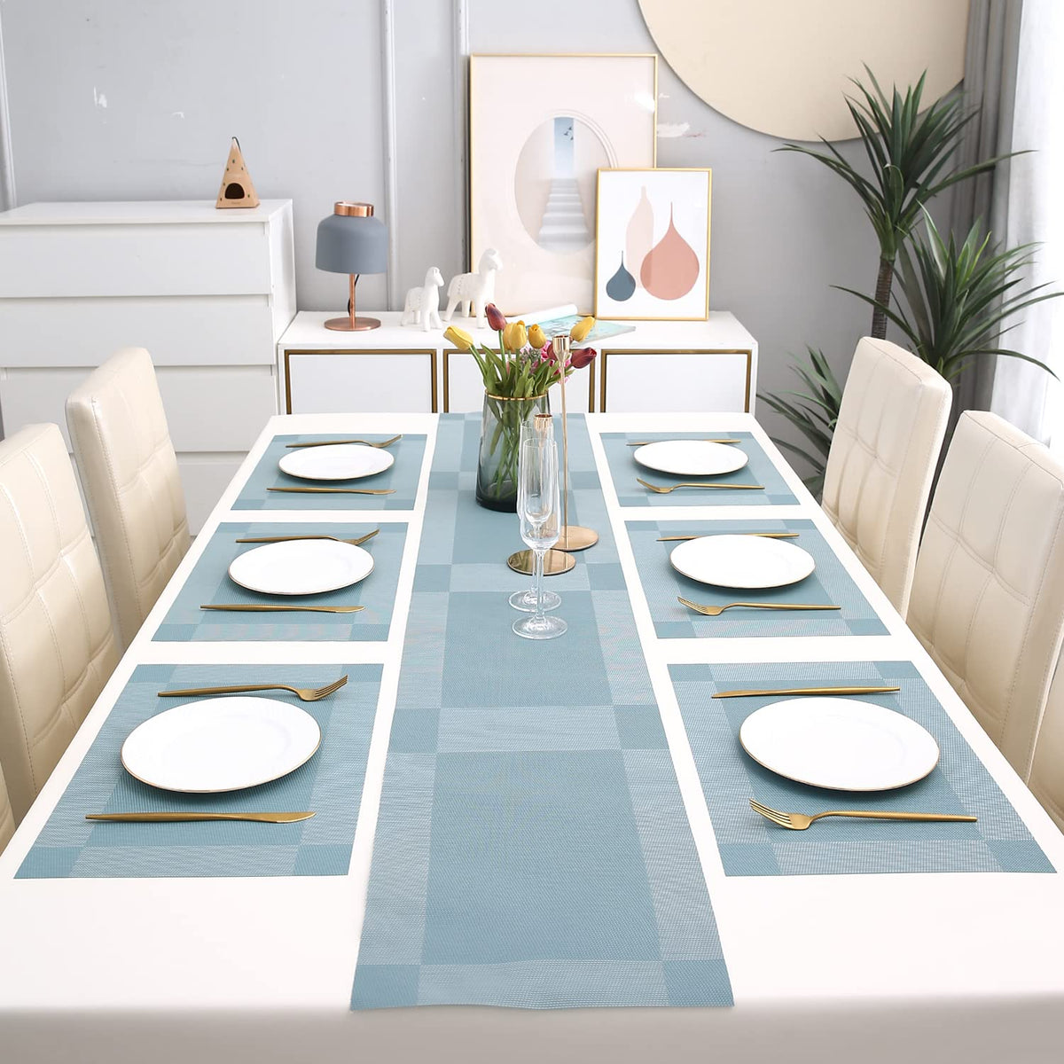 PVC Dining Table Mats, Blue