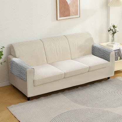 Premium Pebble Milk Velvet Anti Slip Sofa Mats, Moon Grey