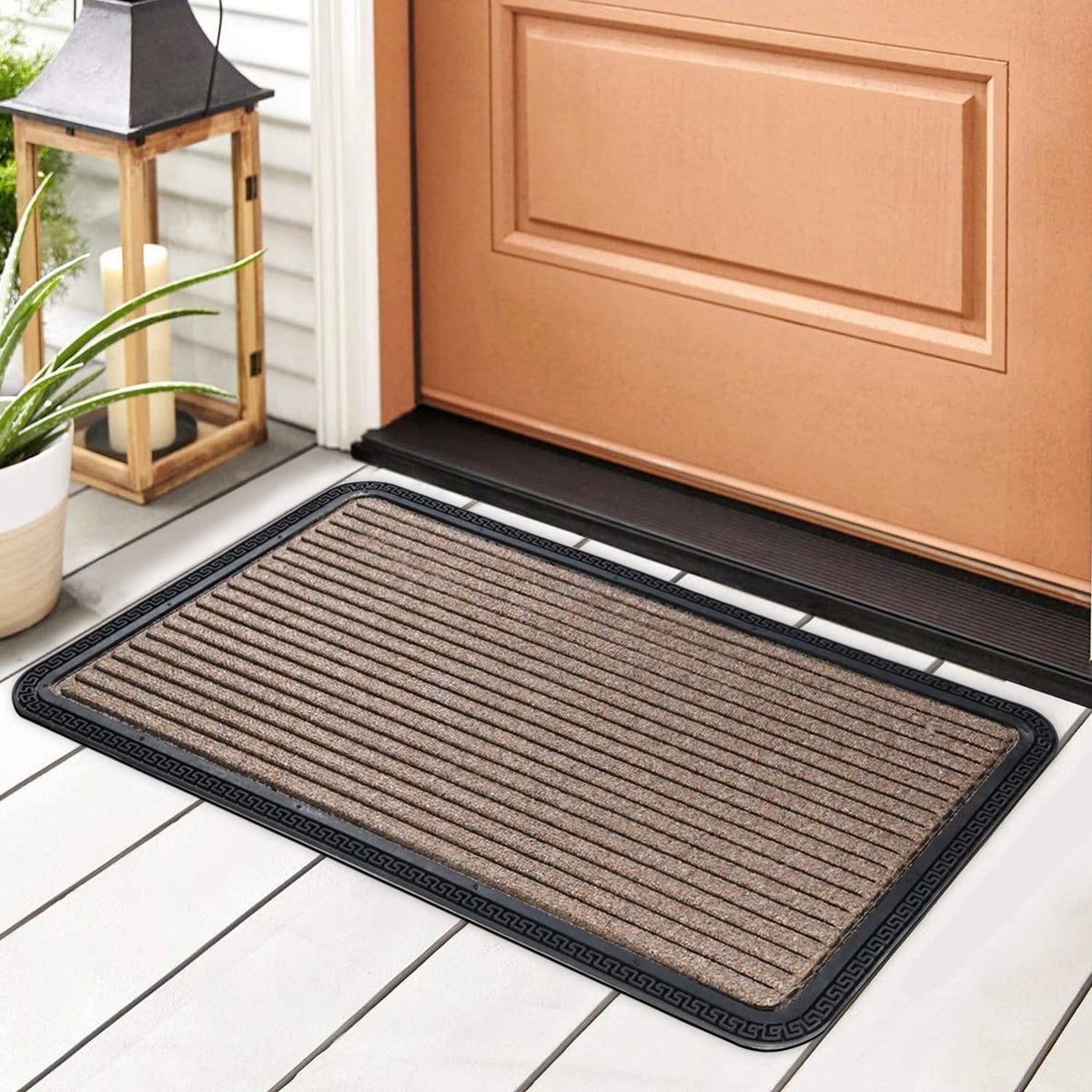 All Purpose Doormat with Rubber Backing, Thick mat for Outdoor and Indoor use, Brown