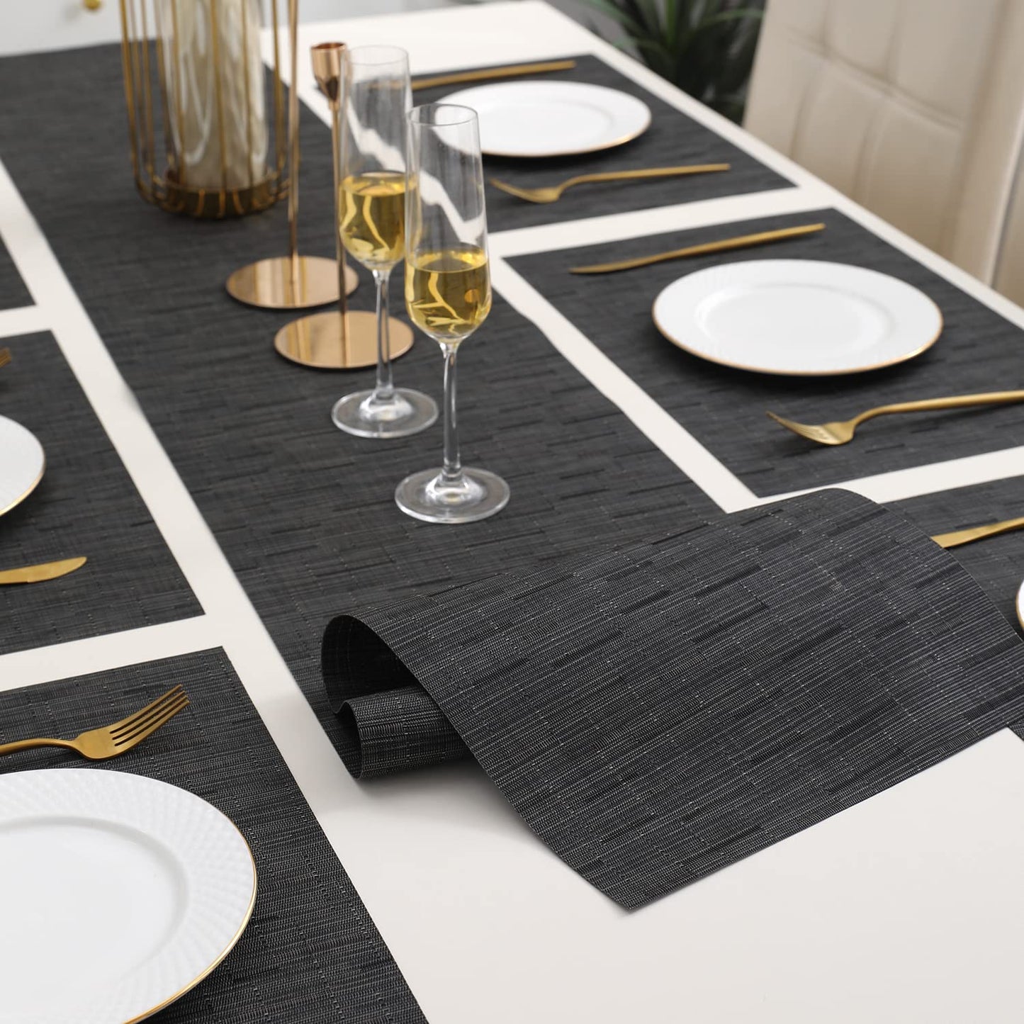 PVC Dining Table Mats, Black