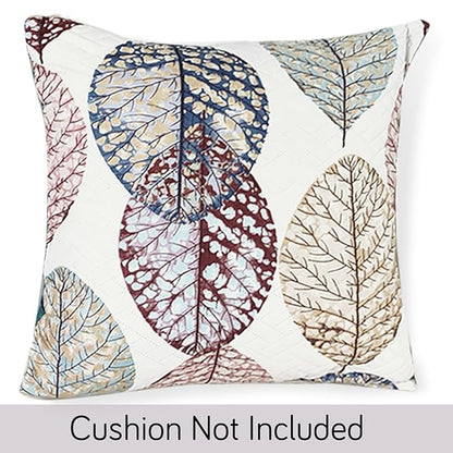 HOKIPO Quilted Sofa Cover Seat Mat for 1/2/3 Seater and Cushion Cover, Multicolor Linden Leaf