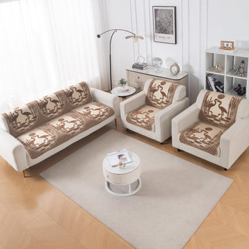 Woven Edit Chenille Jacquard Reversible 5-Seater Sofa Cover (3+1+1), Meadow Bloom