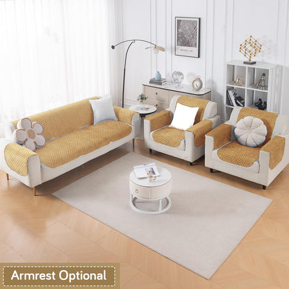 Quilt Classic 5-Seater Sofa Cover (3+1+1), Yellow