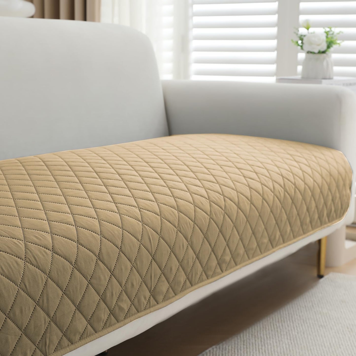 Water Repellent + Waterproof Quick Dry Sofa Seat Mat for 1/2/3 Seater Sofa - Camel