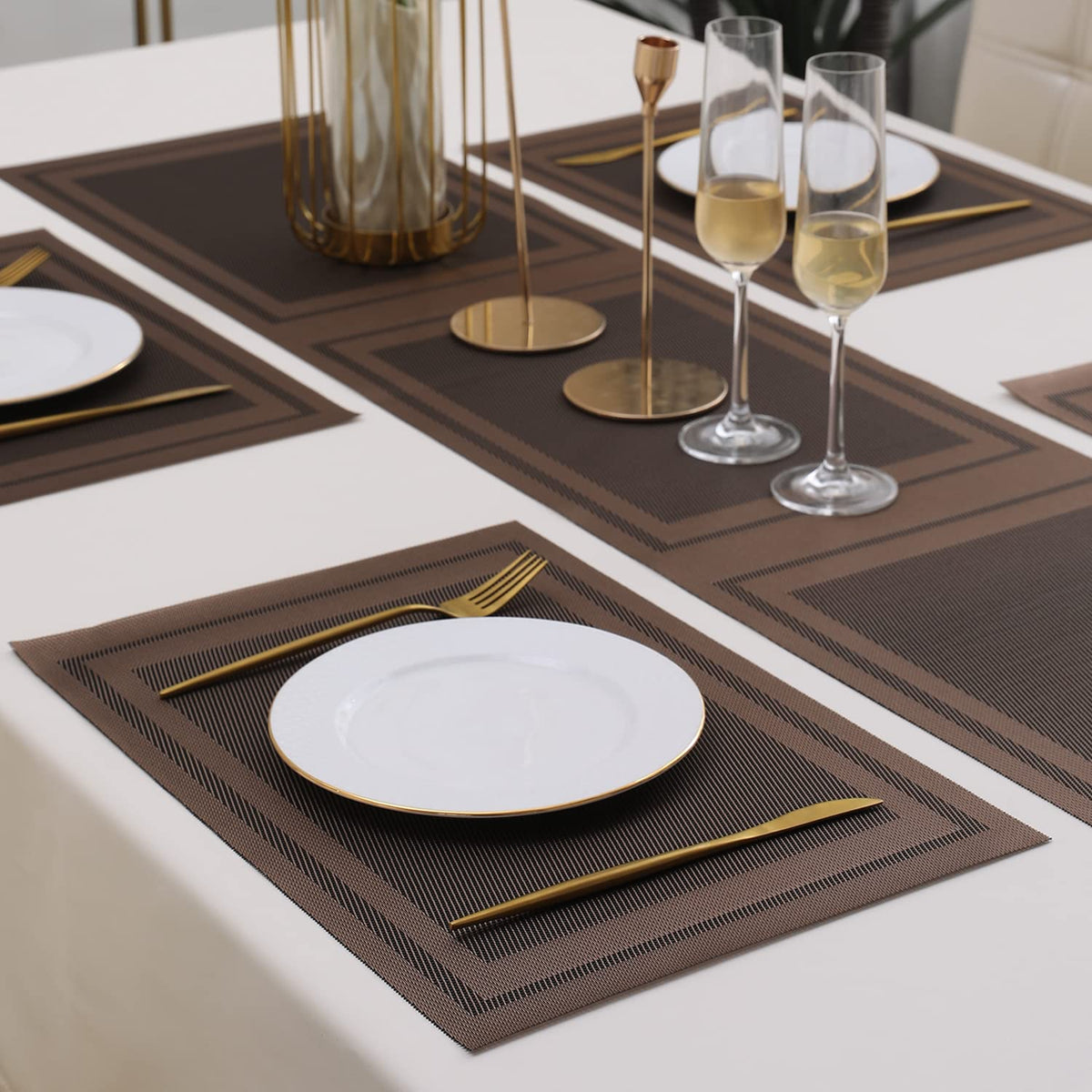 PVC Dining Table Mats, Copper Brown
