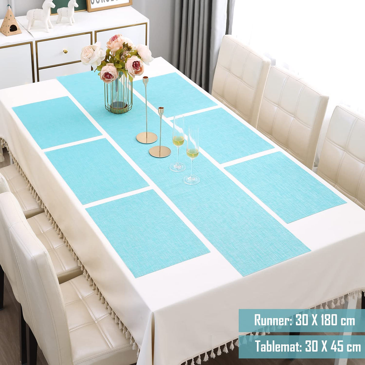 PVC Dining Table Mats,Turquoise