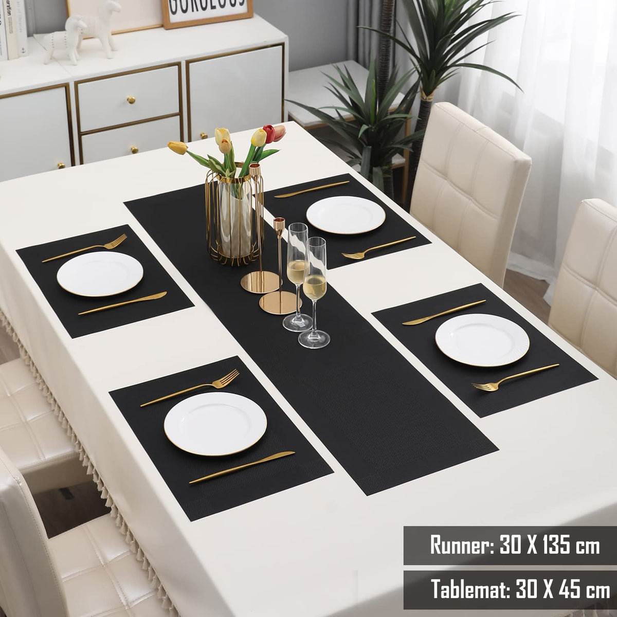 PVC Dining Table Mats, Black