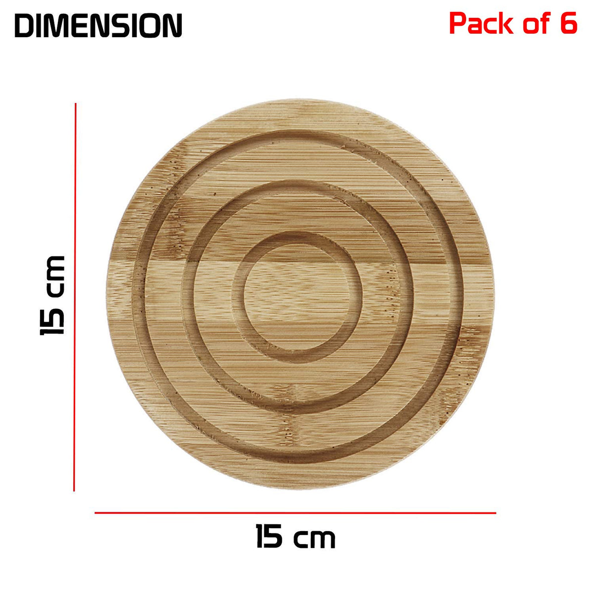 Buy Eco‑friendly Extra Thick Wooden Coasters - Pack of 6