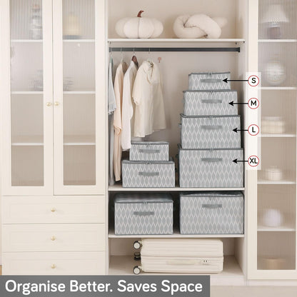 Foldable Clothes Organizer Box | Durable Non-Woven Storage with Zipper & Handle