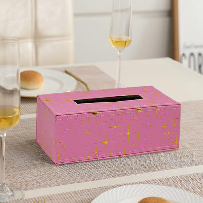 Faux Leather Large Tissue Paper Holder, Dark Pink
