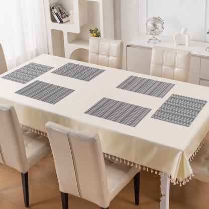 RhombusEcho Washable PVC Mats for Dining Table - Glacier Grey