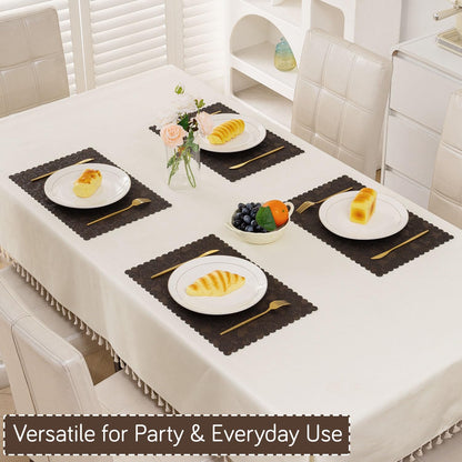 Florista Blush Royal Luxe Faux Leather Mats for Dining Table - Irish Coffee