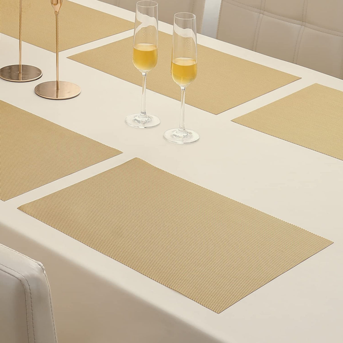PVC Dining Table Mats, Golden