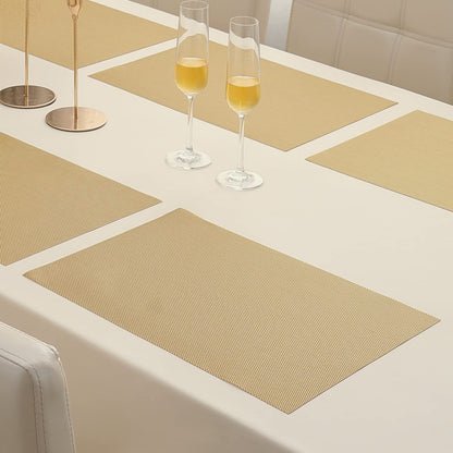 PVC Dining Table Mats, Golden