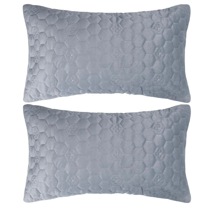 Buy Cute Light Grey colour Zippered Hexagonal Texture Velvet Cushion Covers