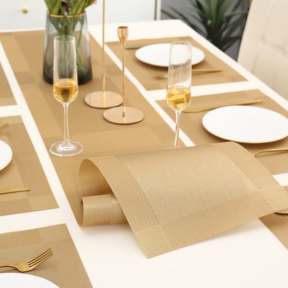 PVC Dining Table Mats, Gold