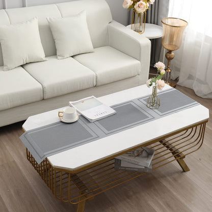 PVC Table Runner for Dinner and Coffee Table, Grey