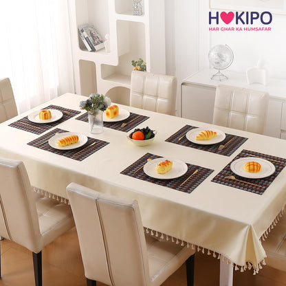 RhombusEcho Washable PVC Mats for Dining Table - Royal Maroon