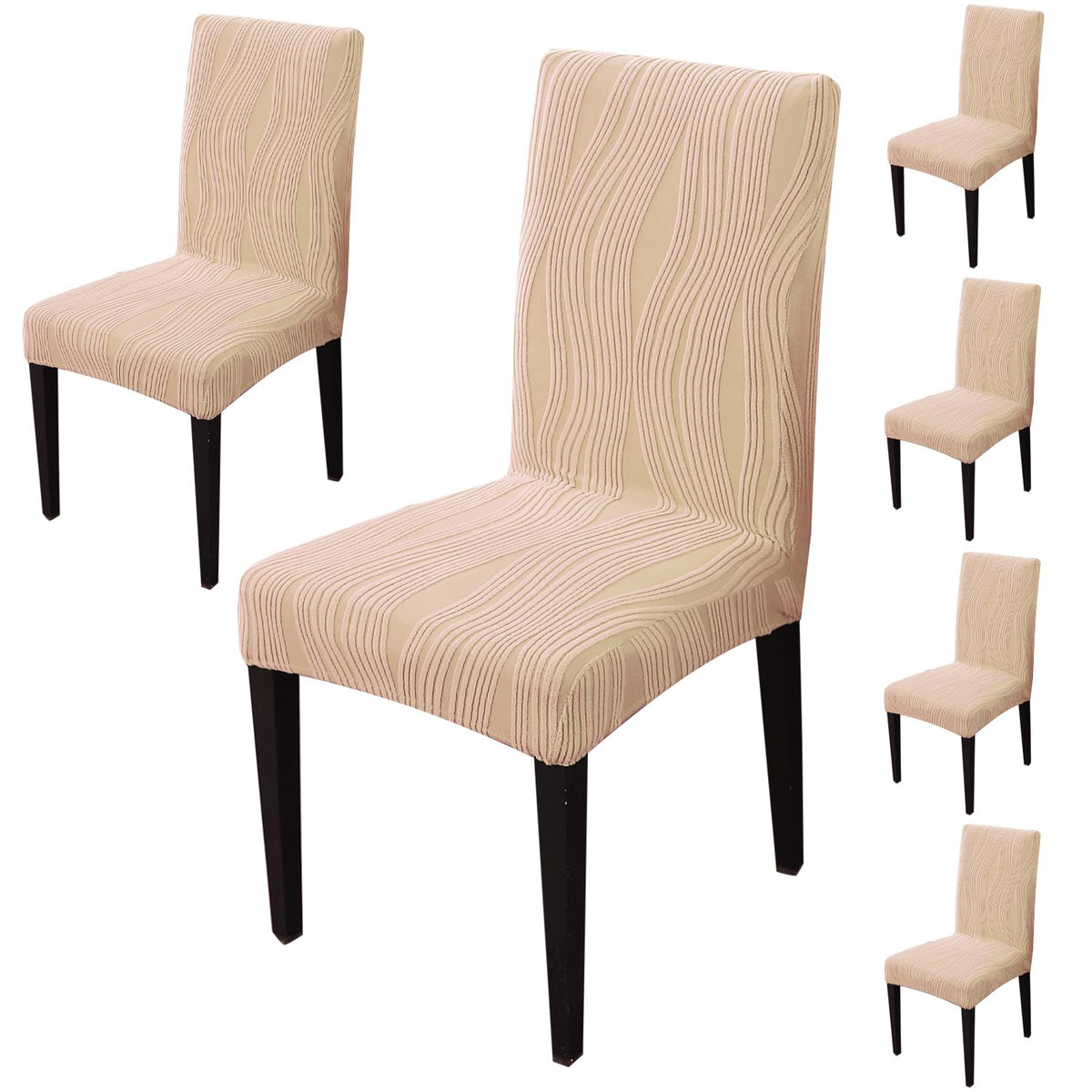 Nestiva Series Stretchable Knitting Jacquard Chair Cover - Blush Beige