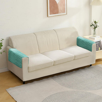 Premium Pebble Milk Velvet Anti Slip Sofa Mats, Fog Blue