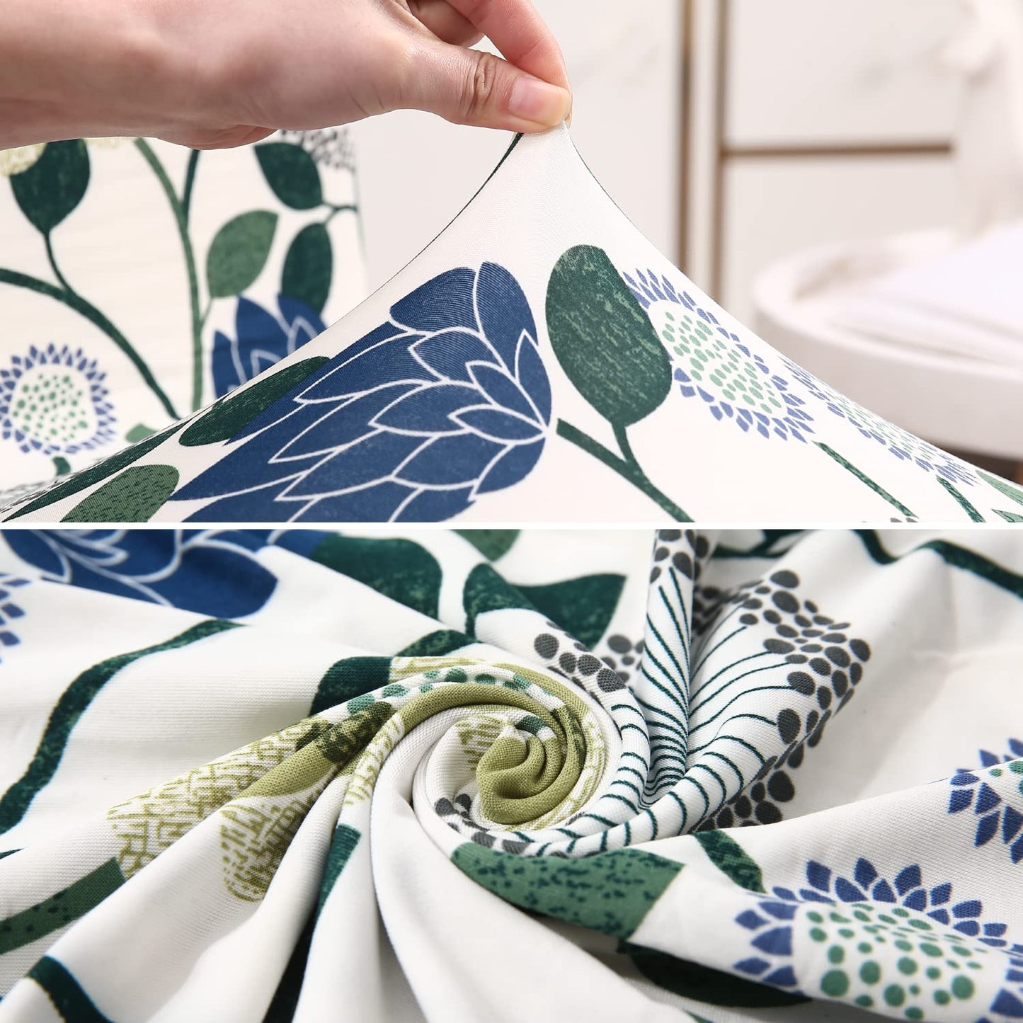 Elastic Stretchable Dining Chair Cover, Blue Dandelion Flower