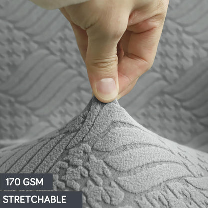 170GSM Stretchable Jacquard Office Chair Cover, Light Grey