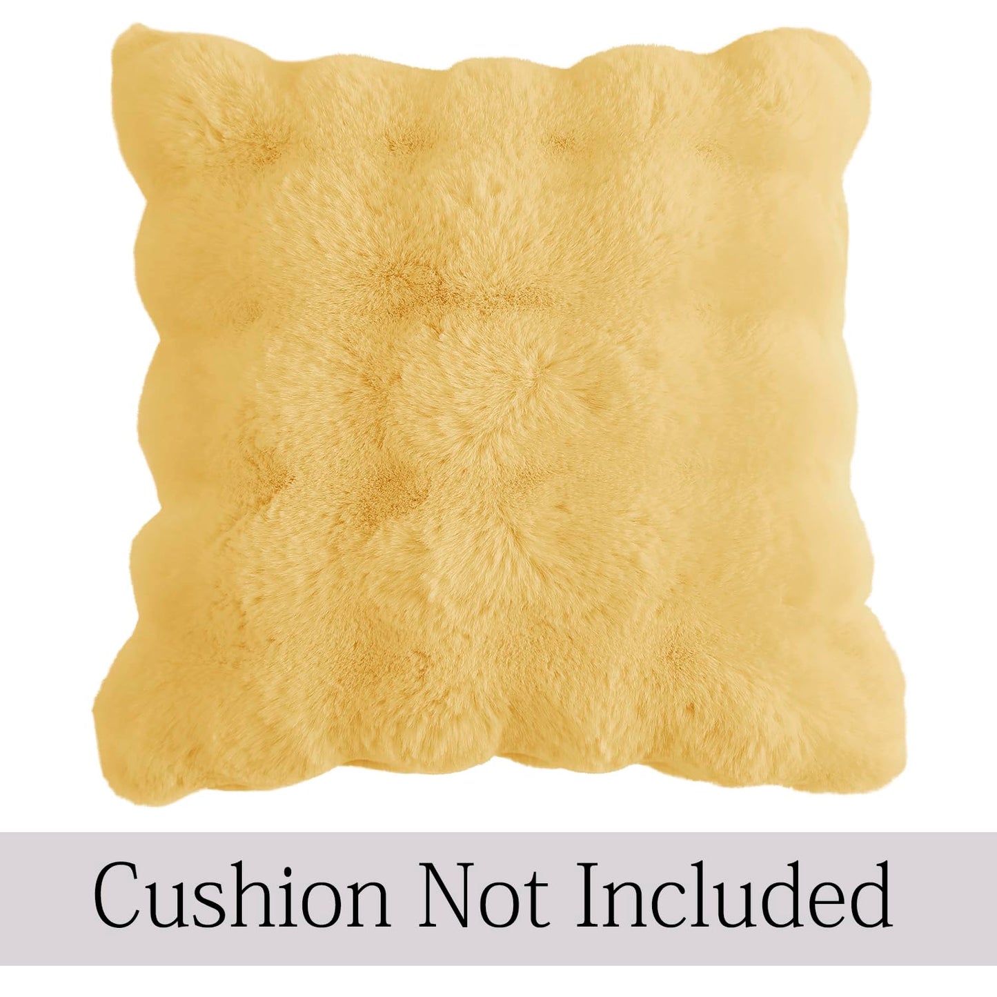 Buy Premium Honey Yellow colour Zippered faux rabbit fur Cushion Covers